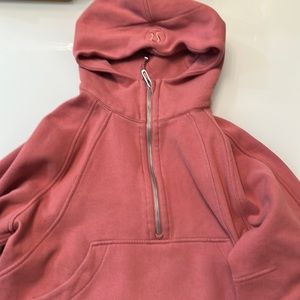 lululemon scuba oversized half-zip, XS/S, brier rose